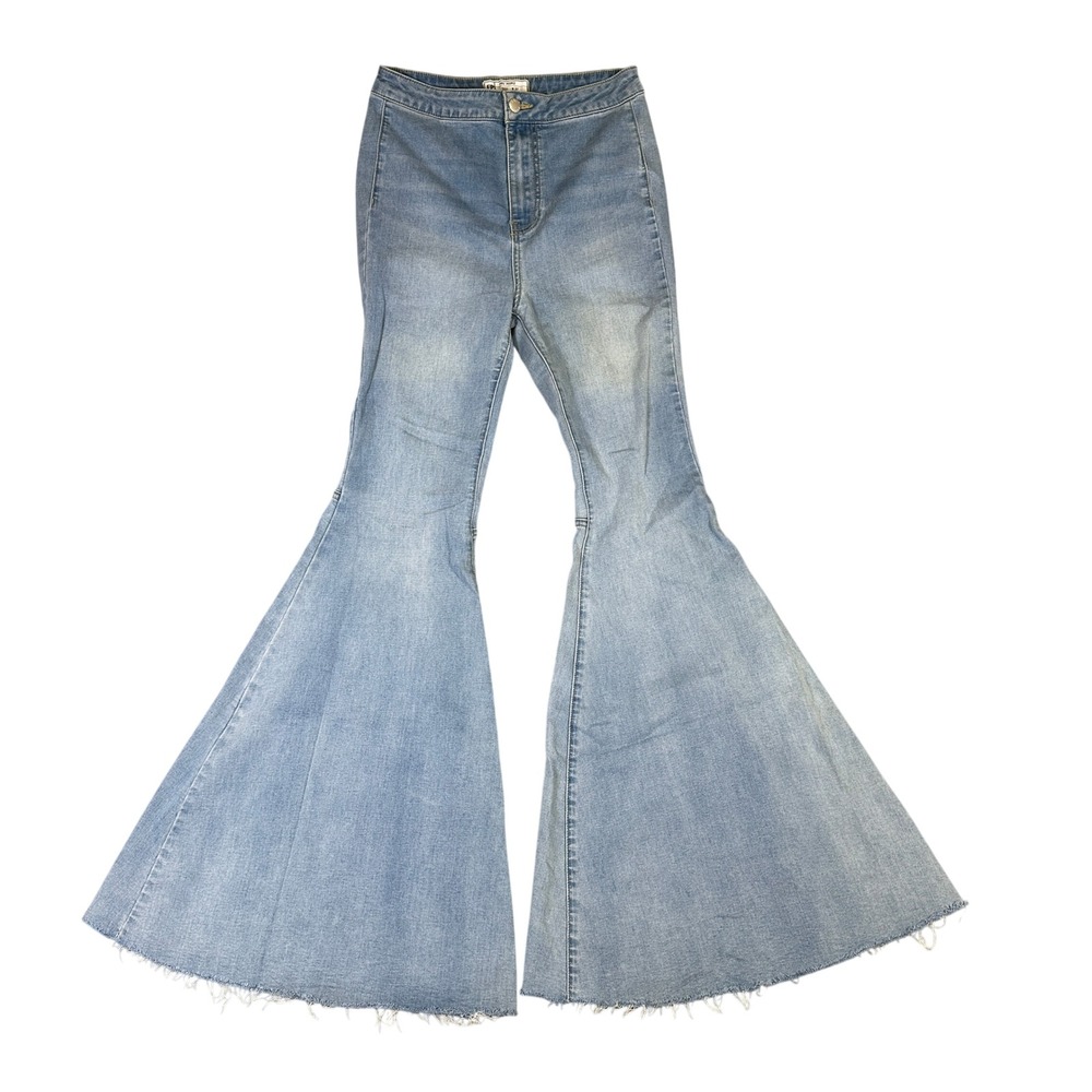 Free People Just Float On Flare Jeans Light Wash High Rise Bell Bottom W27